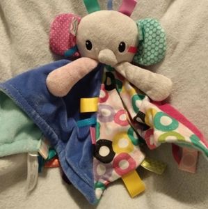 Bright Starts Elephant Lovey Taggie Baby Toy Plush